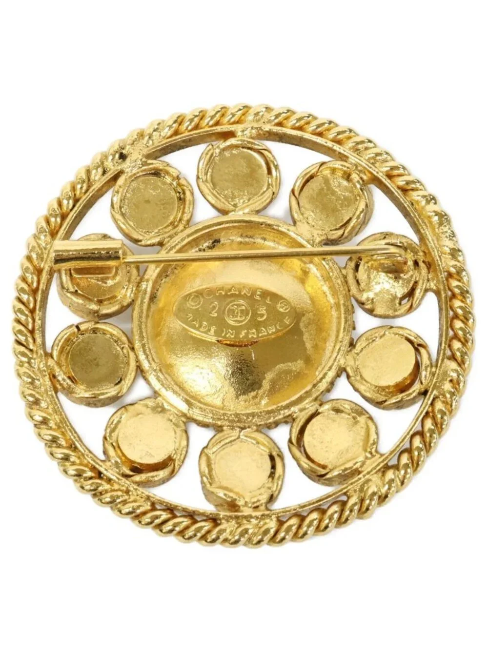 Chanel 2 5 Gripoix Circle Brooch